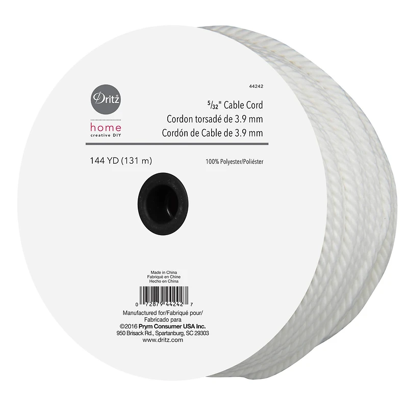 Dritz® Home White 5/32" Polyester Cable Cord, 144yd.
