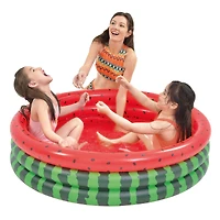 Pool Central® 47" Inflatable Round 3 Ring Watermelon Kiddie Swimming Pool