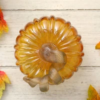 Glitzhome® Crackle Glass Short Pumpkin, Amber
