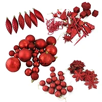 125ct. 5.5" Apple Red Shatterproof 3-Finish Christmas Ornaments