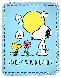 Peanuts® 72" Springtime Snoopy & Woodstock No Sew Fleece Throw Kit