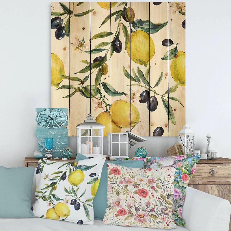 Designart - Lemon and Olive Branches II