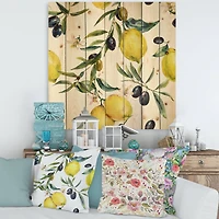 Designart - Lemon and Olive Branches II
