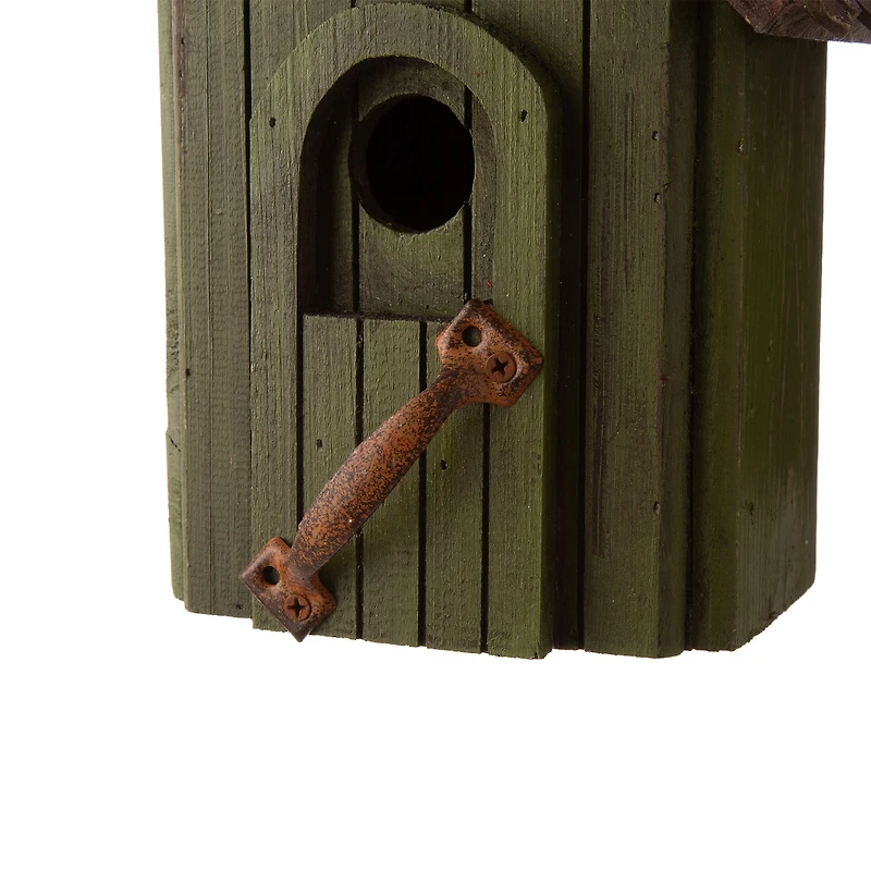 Glitzhome® 11.61" Distressed Wooden Birdhouse