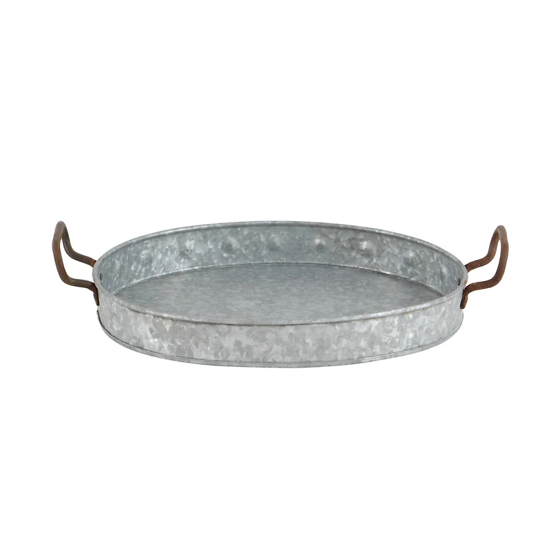 Grey Metal Farmhouse Tray Set