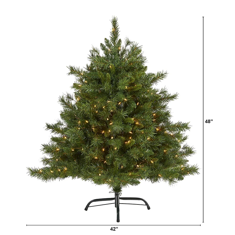4ft. Pre-Lit Wyoming Mixed Pine Artificial Christmas Tree, Clear LED Lights