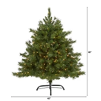 4ft. Pre-Lit Wyoming Mixed Pine Artificial Christmas Tree, Clear LED Lights