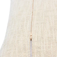 Hello Honey® Blue Stonewashed Ikat Pattern Woven Cotton Blend Pillow with Fringe