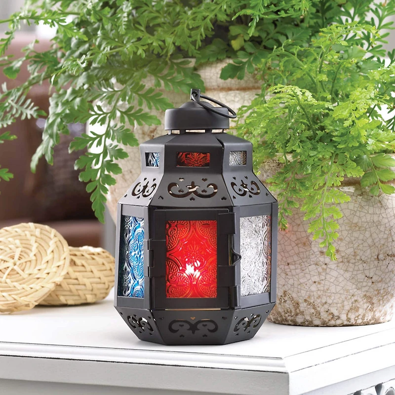 7.5" Rainbow's Delight Candle Lantern