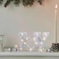 12.75" White Joy LED Christmas Marquee Wall Sign