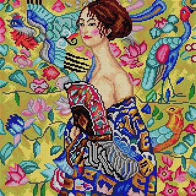 Orchidea Gobelin canvas for halfstitch without yarn after Gustav Klimt