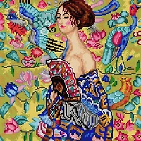 Orchidea Gobelin canvas for halfstitch without yarn after Gustav Klimt