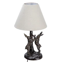 Hello Honey® 18.5" Brown & Natural Bunny Rabbit Table Lamp with Linen Empire Shade