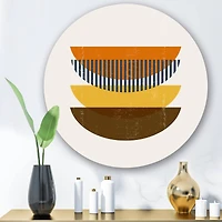 Designart - Abstract Geometric Moon In Earth Tones