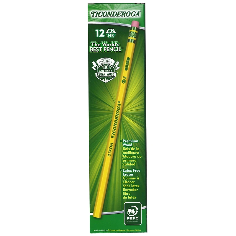 Ticonderoga® Pencils with Erasers, 6 Packs of 12