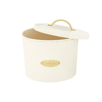 Hello Honey® 10.75" White Oval Metal "Bread" Box with Lid