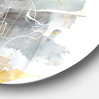 Designart - Moving In and Out of Traffic II Yellow Grey