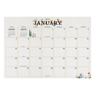TF Publishing Medium 2025 Floral Monthly Blotter Desk Pad Calendar