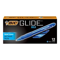 BIC® Glide™ Bold Blue 1.6mm Retractable Ball Point Pen, 12ct.