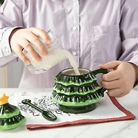 Glitzhome® 6.5" Christmas Ceramic Tree Mug with Lid and Spoon