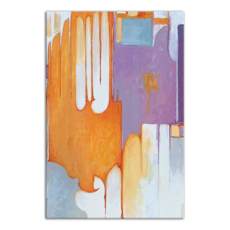 Orange And Purple Abstract 24" x 36" Canvas Wall Art