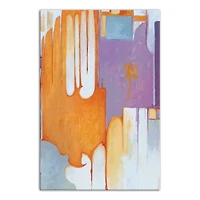 Orange And Purple Abstract 24" x 36" Canvas Wall Art