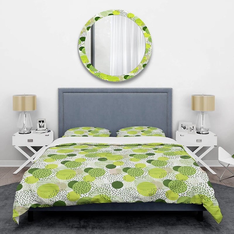 Designart 'Circular Abstract Retro Geometric X' Mid-Century Duvet Cover Set