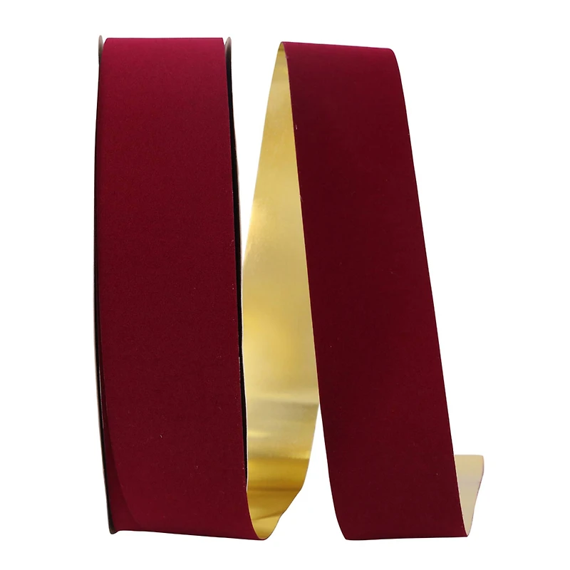 JAM Paper 2.5" x 100yd. Velvet Gold Back Ribbon