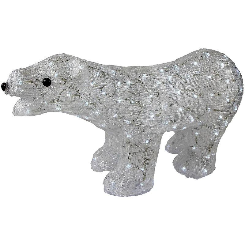 28" Lighted Commercial Grade Acrylic Polar Bear Christmas Display Decoration