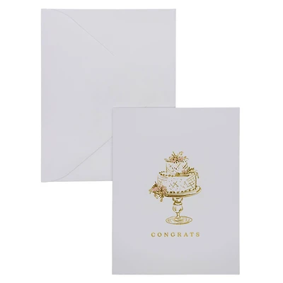 Gold Wedding Cake Congrats Blank Greeting Card Set by Celebrate It™