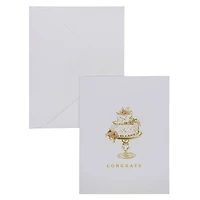 Gold Wedding Cake Congrats Blank Greeting Card Set by Celebrate It™