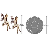 Design Toscano 12.5" Fannie the Fairy Sitting Statue, 2ct.