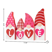 Glitzhome® 11" Valentine's Love Wooden Gnome Table Decor