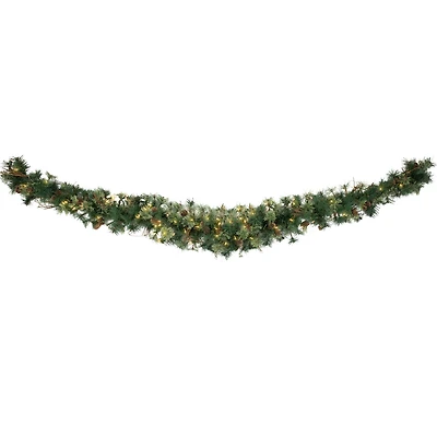 72" Pre-Lit Country Mixed Pine Artificial Christmas Swag, Clear Lights