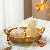 Glitzhome® 8.5" Fall Amber Dots Glass Gourd