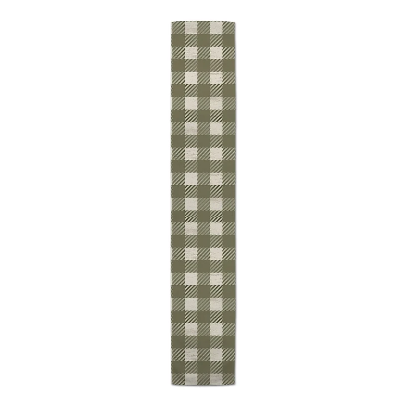90" Green Buffalo Check Cotton Twill Runner