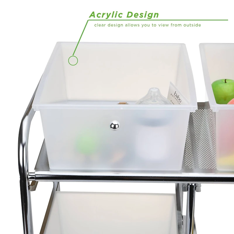 Mind Reader White 6 Drawer Rolling Utility Cart