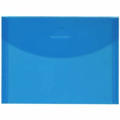 JAM Paper 5.5" x 7.38" Blue Plastic Tuck Flap Booklet Envelopes, 24ct.