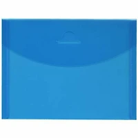 JAM Paper 5.5" x 7.38" Blue Plastic Tuck Flap Booklet Envelopes, 24ct.