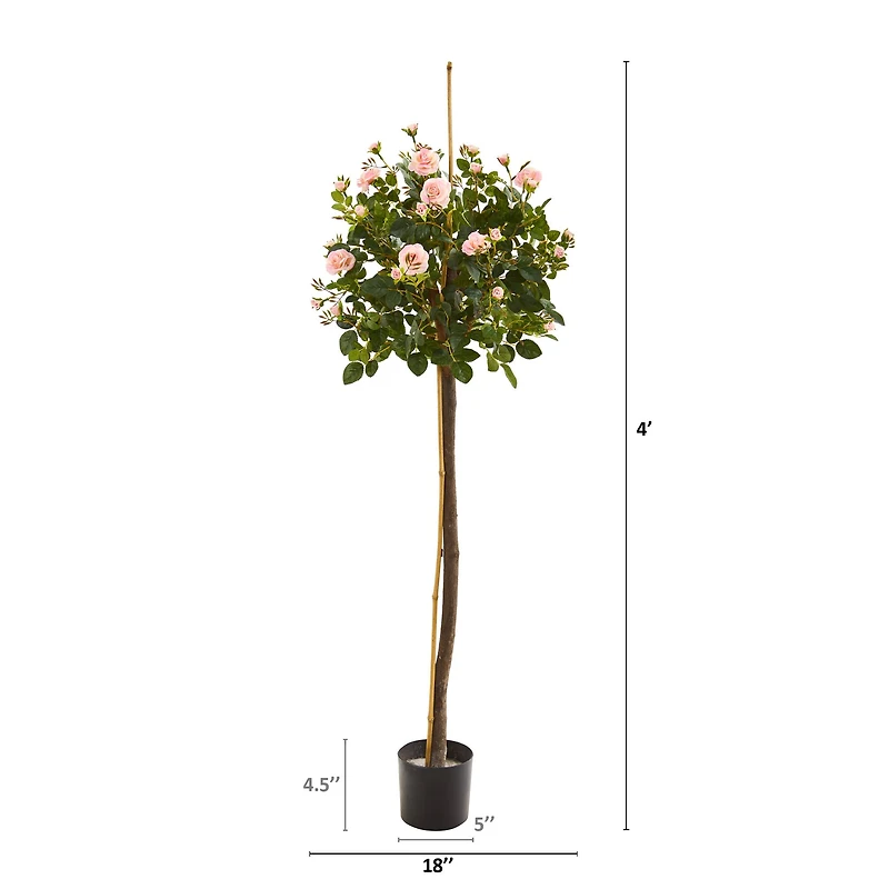 4ft. Potted Pink Rose Topiary Tree