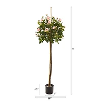 4ft. Potted Pink Rose Topiary Tree