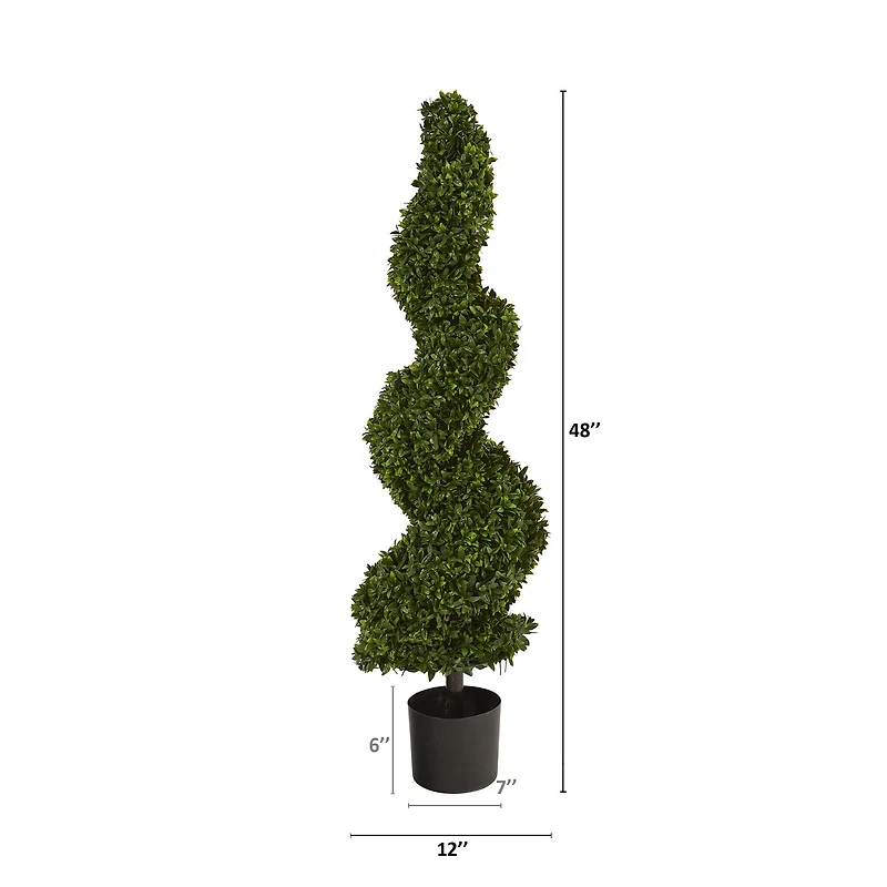 4ft. Potted Spiral Hazel Leaf Topiary Tree