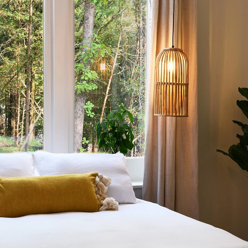 Hello Honey® Woven Bamboo Ceiling Light
