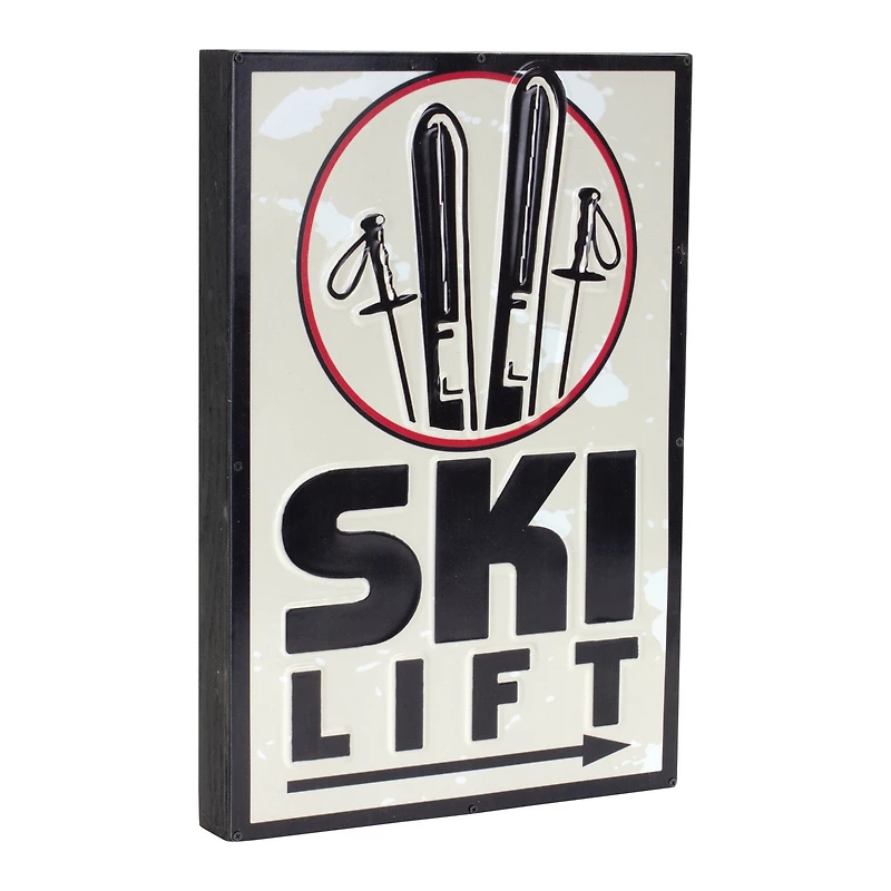 15.75" Ski Lift Lodge Sign Décor