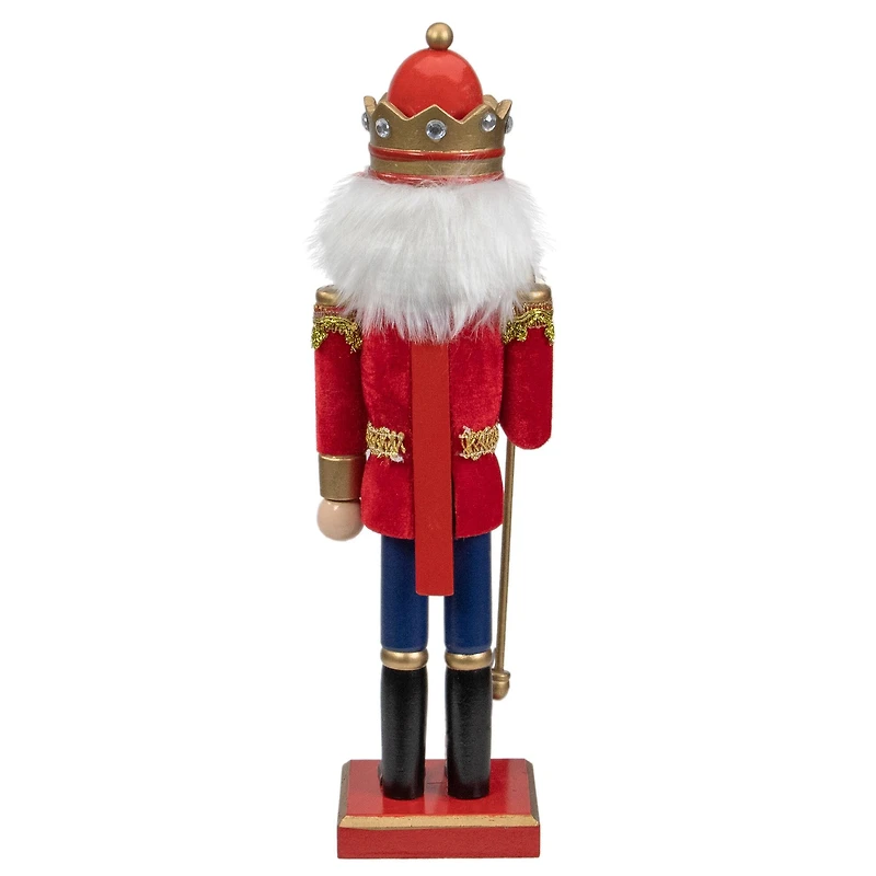 14" Wooden Nutcracker King with Scepter