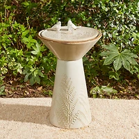 Glitzhome® 27.5" LED Bird Pedestal Ceramic Fountain