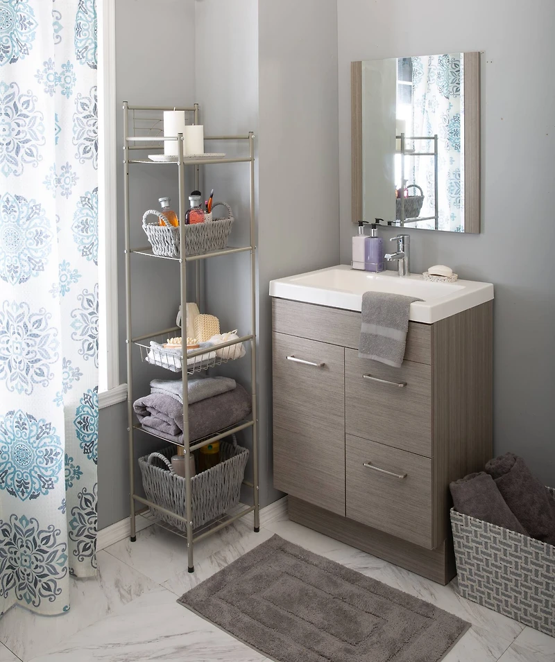 Bath Bliss Satin Nickel Bronze -Tier Storage Shelf