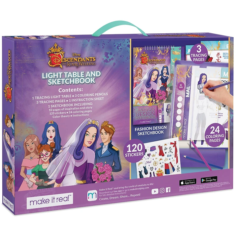Make it Real™ Disney® Descendants Royal Wedding Light Table & Sketchbook