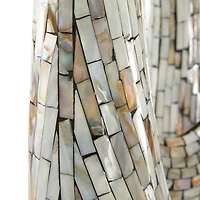 29" Gray Mother of Pearl Abstract Sculpture