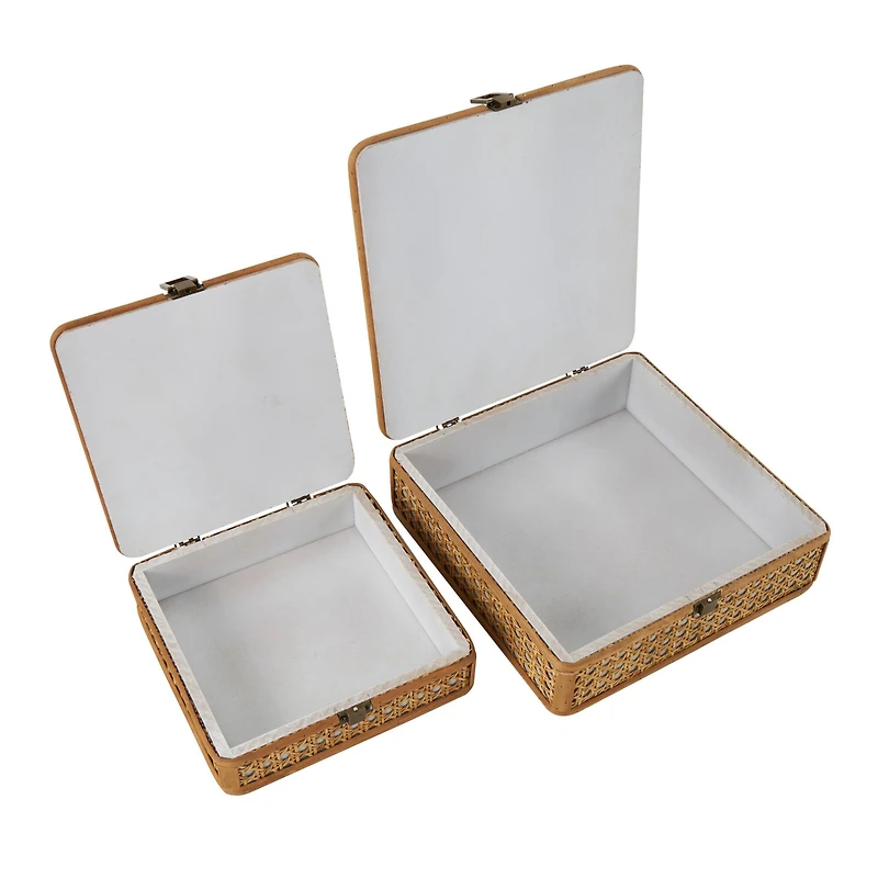 Brown Woven Rattan Box Set